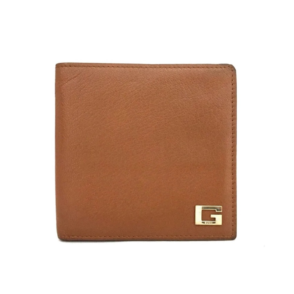 Gucci Tan Leather Wallet with Gold Logo